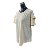 Polera Broderie Algodón Manga Vuelo