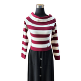 Sweater Spandex Cuello Bote Listado - Trazos De Gracia
