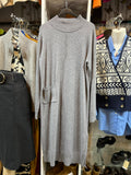 Vestido Largo Lana Spandex Cuello Alto Con Bolsillo Z&Y
