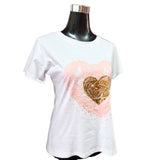 Polera Algodon Corazon Pintado