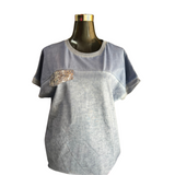 Polera Lentejuelas Oversize Cinto
