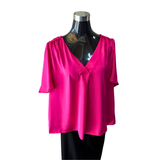 Blusa Raso Cuello V Manga Campana