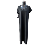 Vestido Largo Algodón Cuello V Lurex
