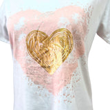 Polera Algodon Corazon Pintado
