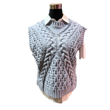 Sweater Calado Con Trenza Sin Mangas