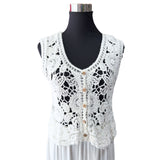 Macrame Corto Sin Mangas Flores