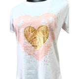 Polera Algodon Corazon Pintado
