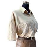 Blusa Bolsillo Con Tachas